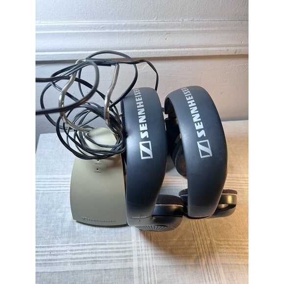 Sennheiser TR 120 Wireless RF (2) Pairs Headphones HDR 120 Charging Stand Works - Picture 1 of 6
